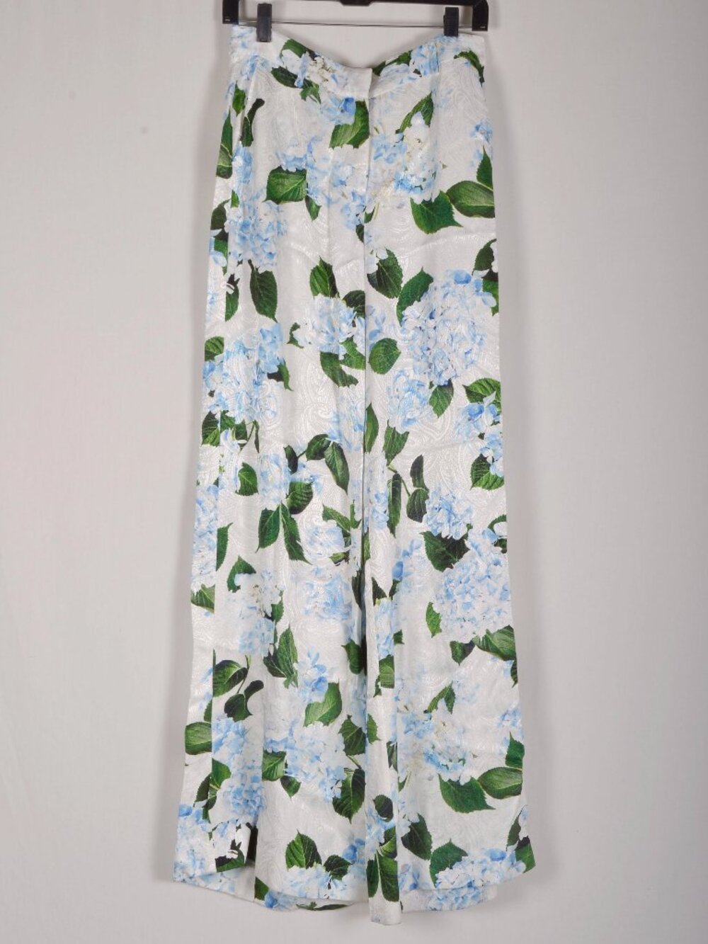 NWT | L'AGENCE Cream Wide-Leg Floral Pants Hydrangea Print Size 10 N - Picture 7 of 9